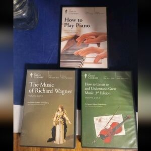 Lot Of 3 The Great Courses Partial DVD and CD - Great Music/Piano/Richard Wagner